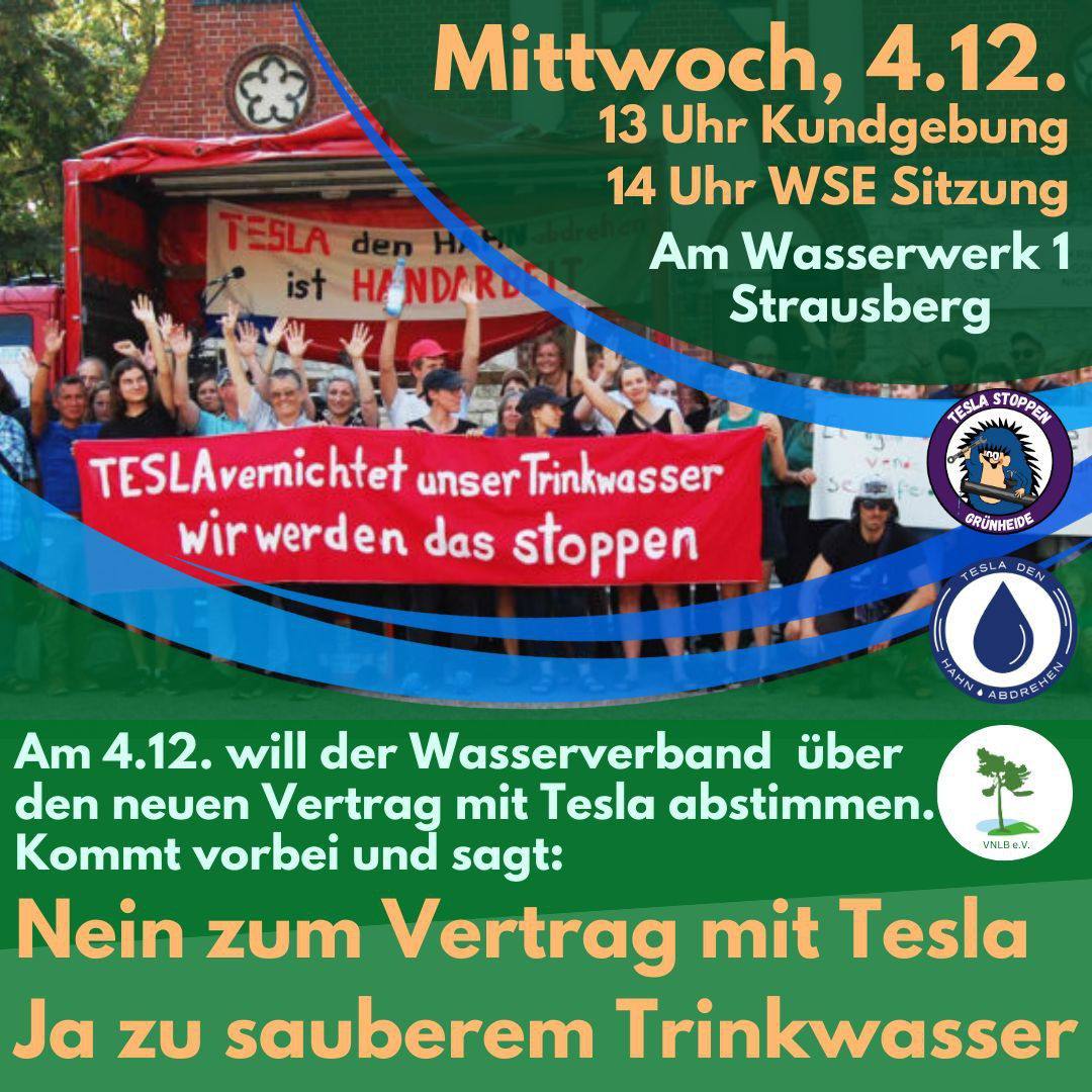 Protest gegen Vertragsschließung WSE mit Tesla