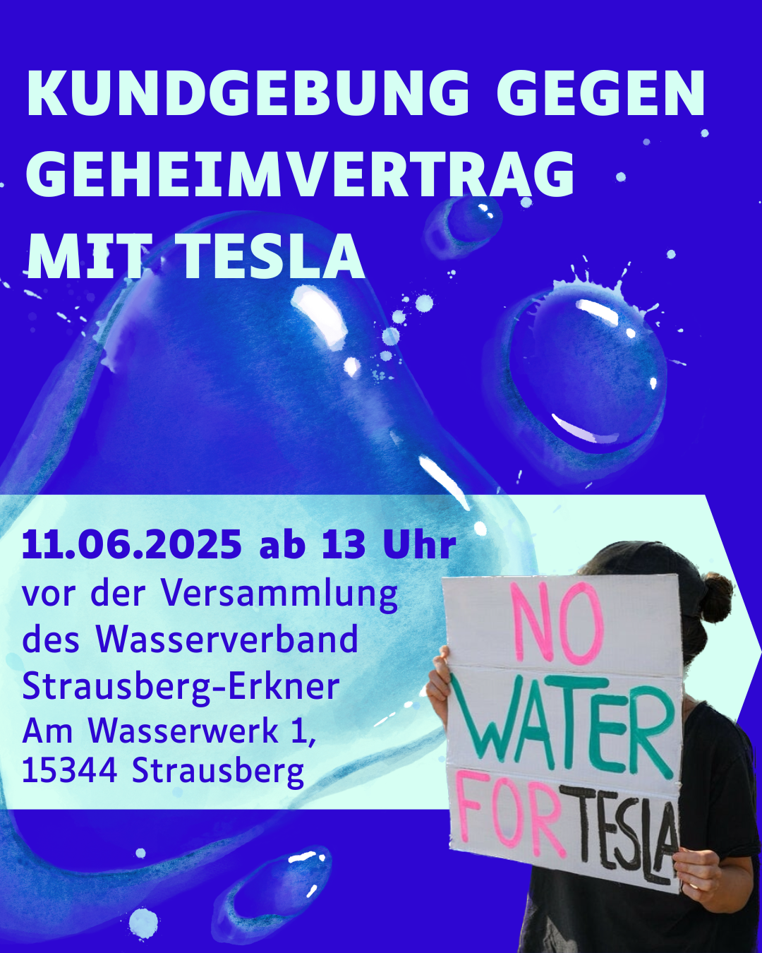 Kundgebung gegen Geheimvertrag Tesla und Wasserverband 11.06.
