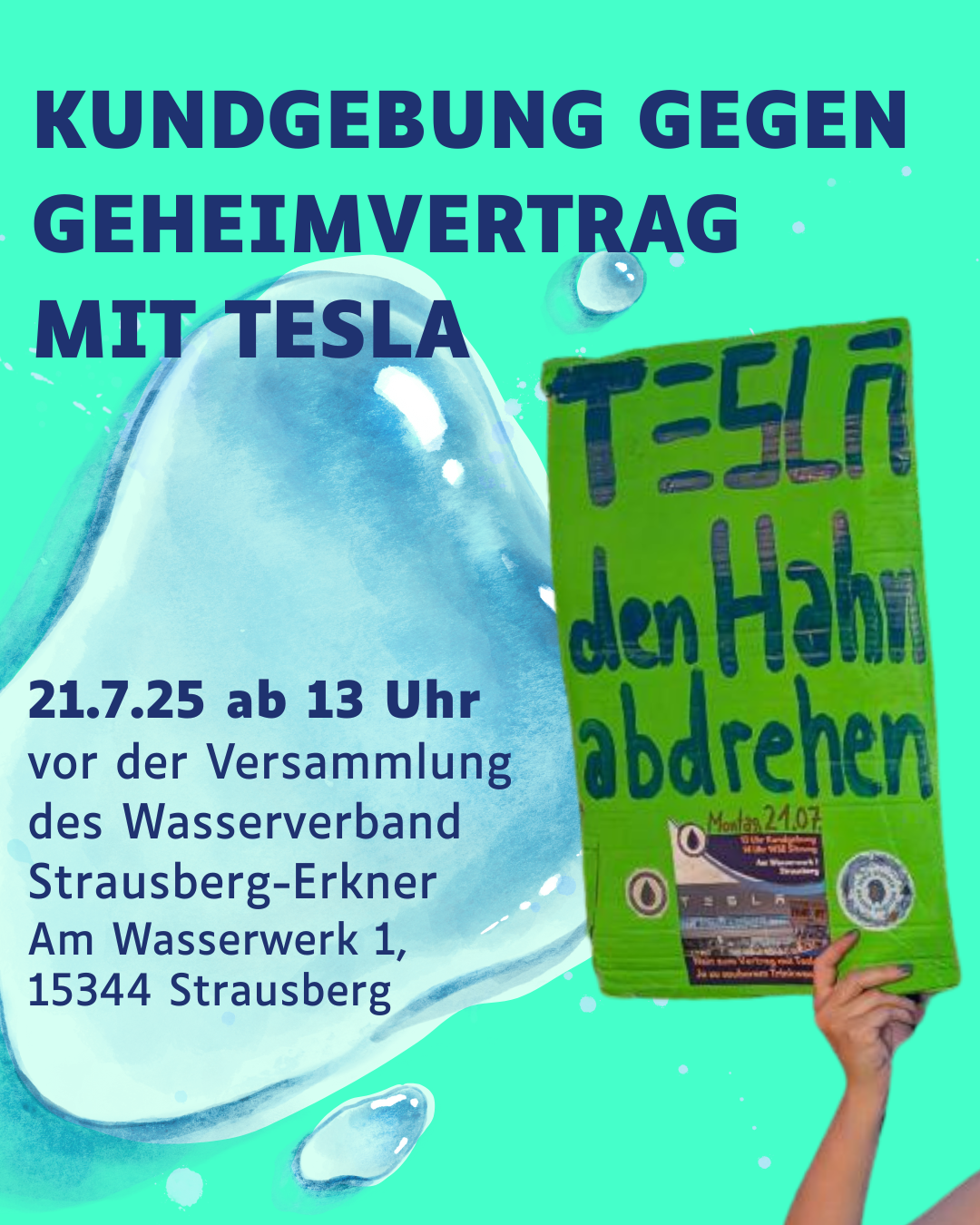 Kundgebung gegen Geheimvertrag Tesla und Wasserverband 21.07.